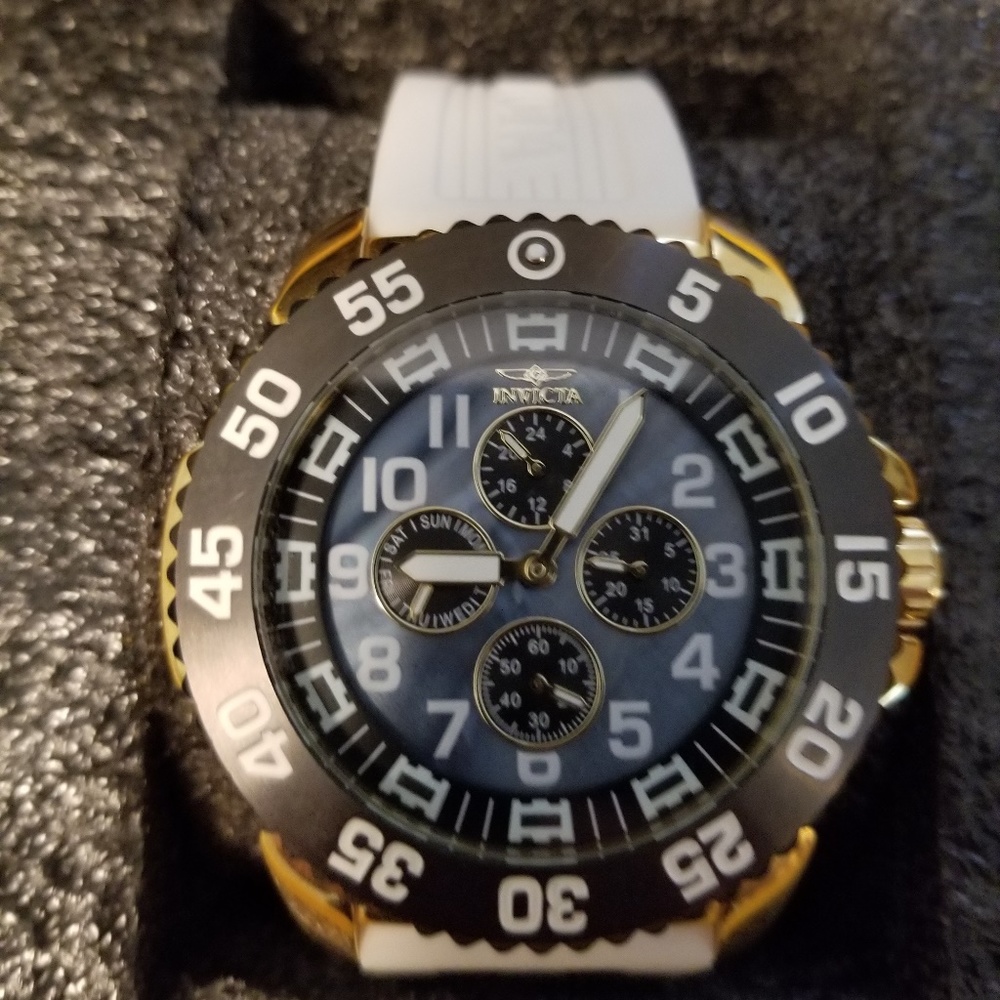 Men's Invicta 18987 Pro Diver Black Mop Dial White